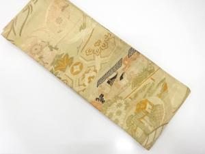 アンティーク　貝合わせに花薬玉・御所車模様織り出し半幅帯（材料）